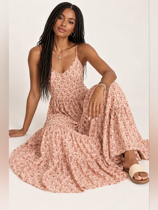 Patrons of Peace Dresses & Skirts - Patrons of Peace Boho Button Front Maxi Dress Size M